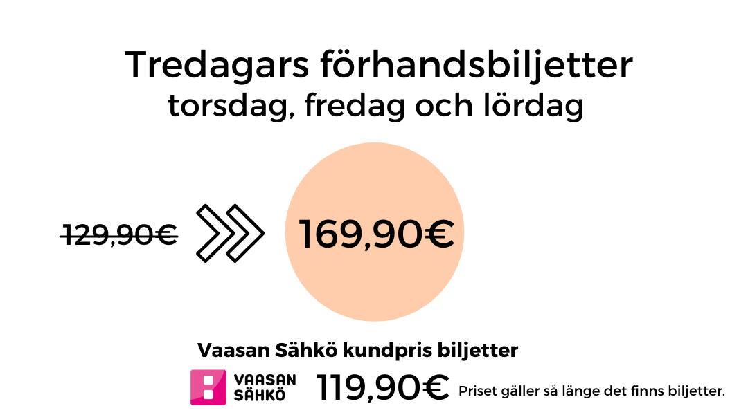 Tredagars biljetter 169,90€